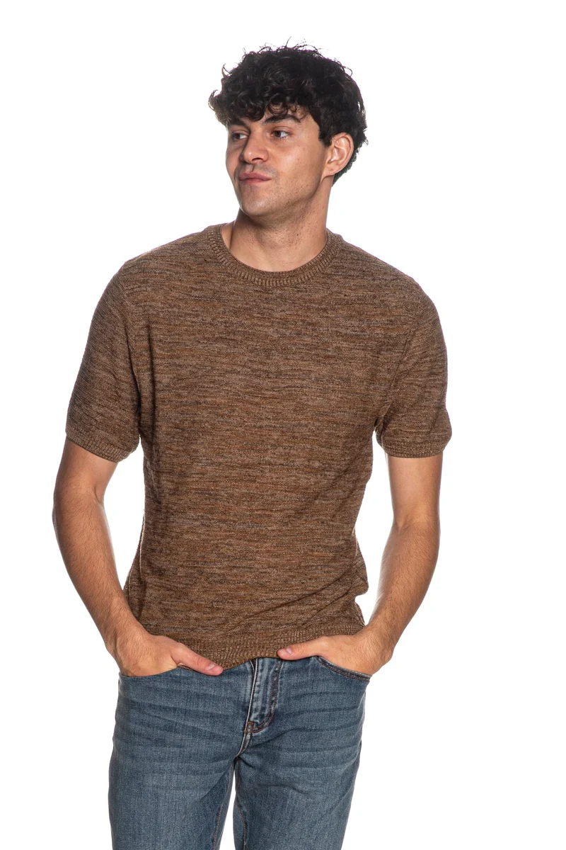 Maglia Squad2 Knitted Multi Mel Da Uomo Marrone Bianco Melange