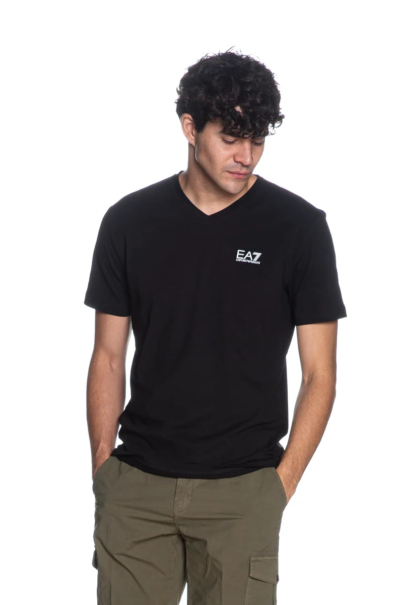 T Shirt Ea7 Train Core V Da Uomo Nera