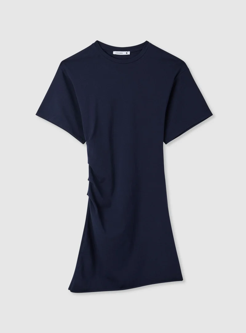 Vestito corto sciancrato tinta unita