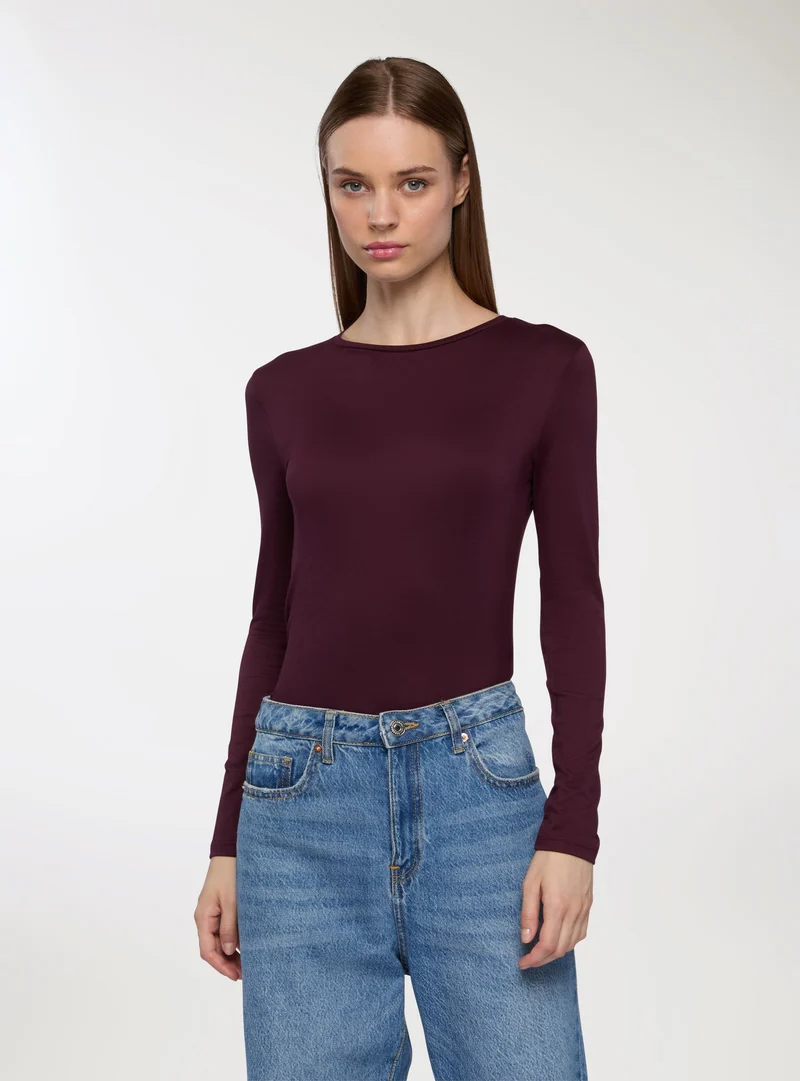 T-shirt basic tessuto caldo