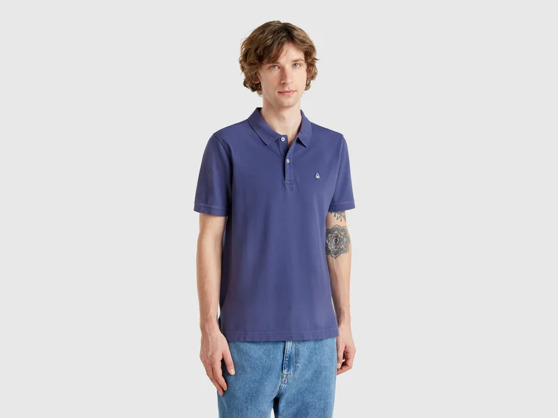 Polo blu slim fit