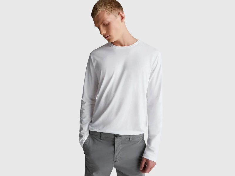 T-shirt a manica lunga in puro cotone