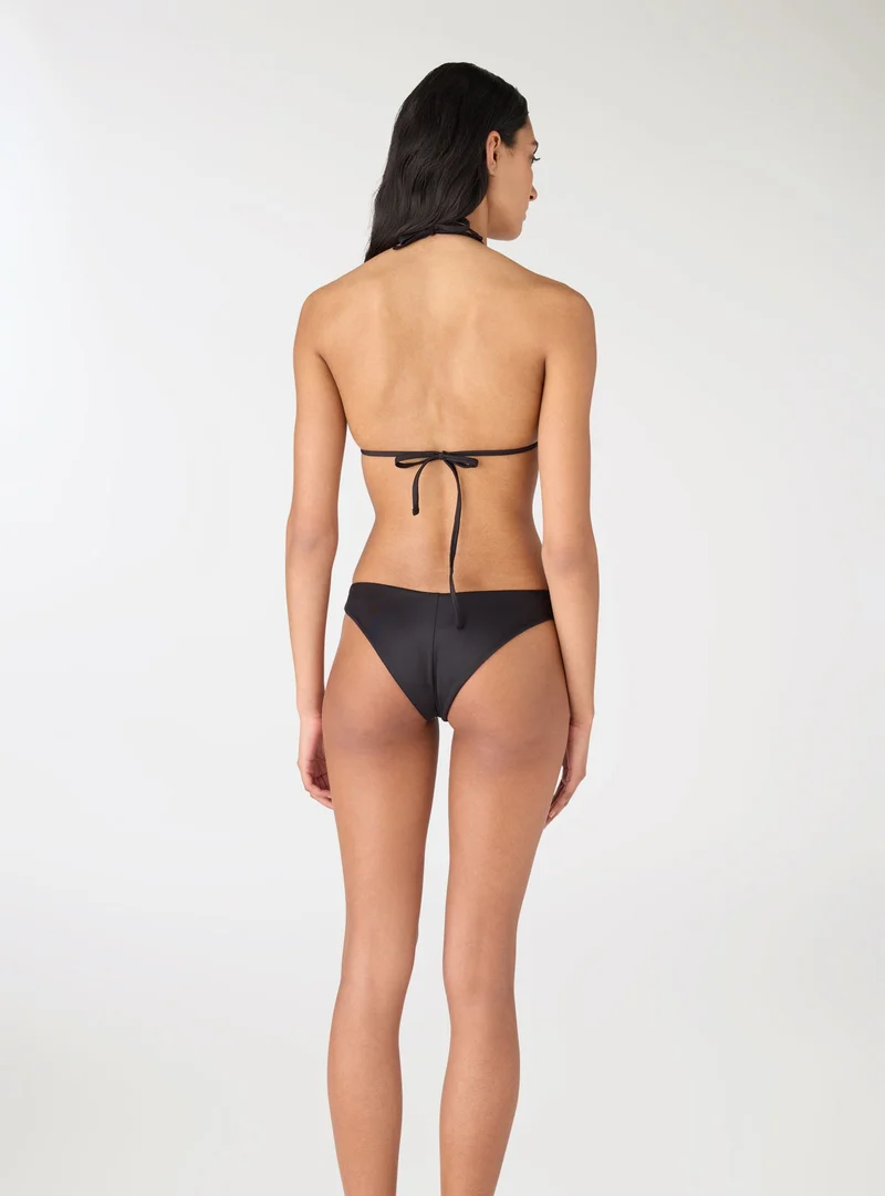Slip bikini brasiliana a V effetto luccicante