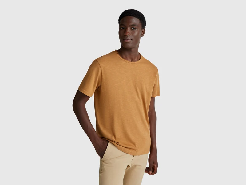 T-shirt in cotone fiammato