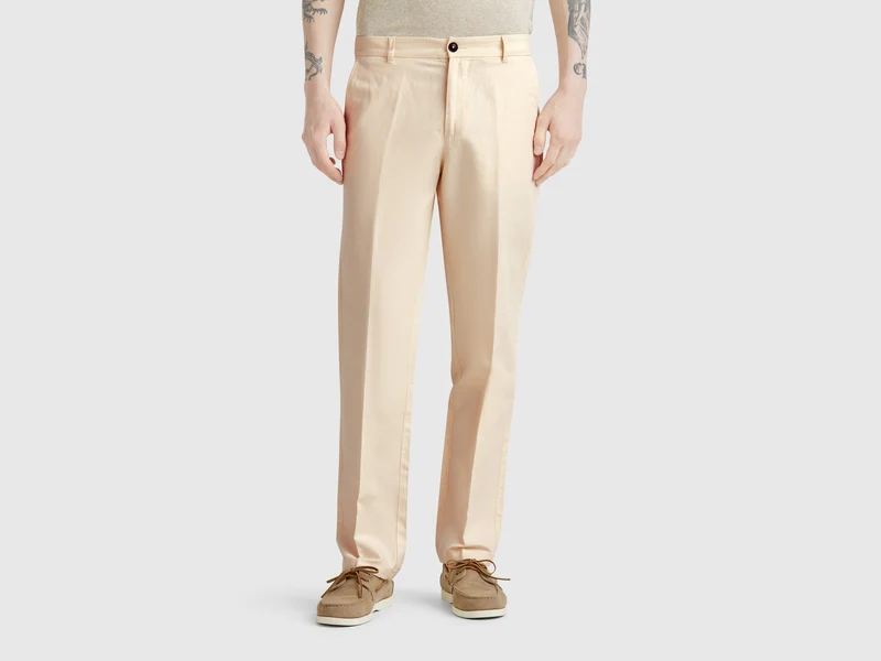 Chino slim fit in misto lino
