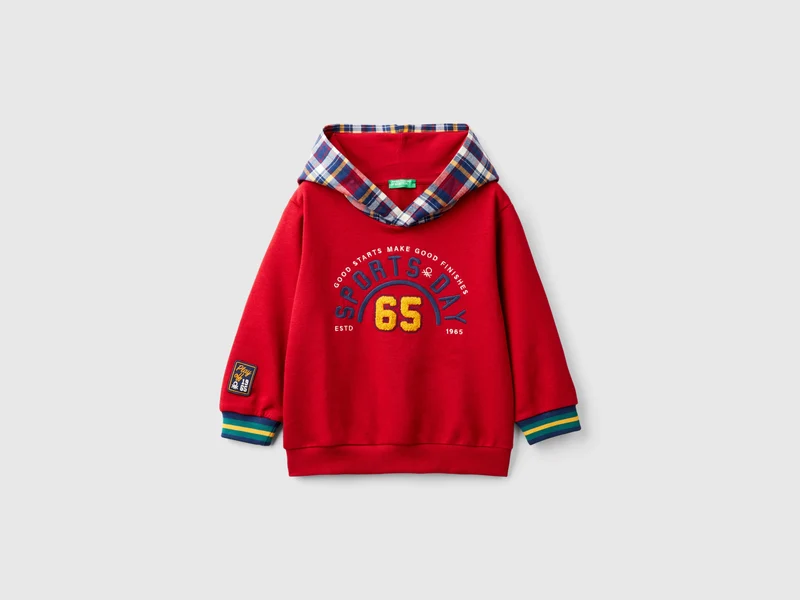 Felpa con cappuccio tartan