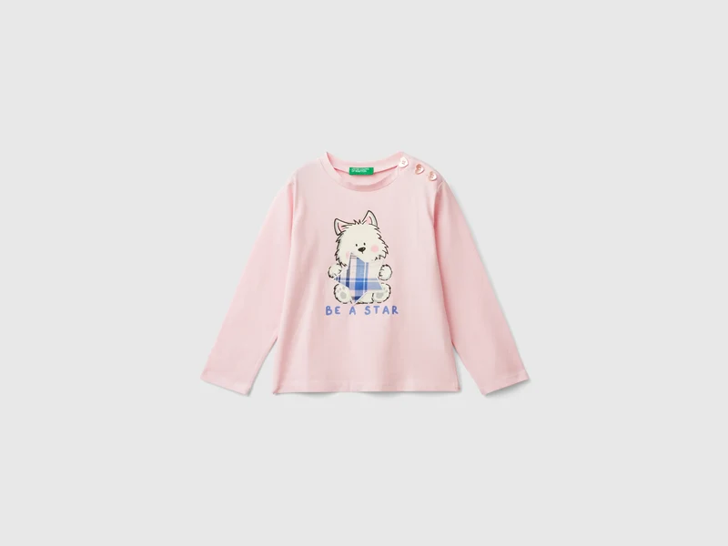 Maglietta con stampa in cotone stretch