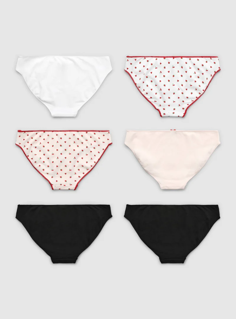 Pack 6 slip con stampa frutta