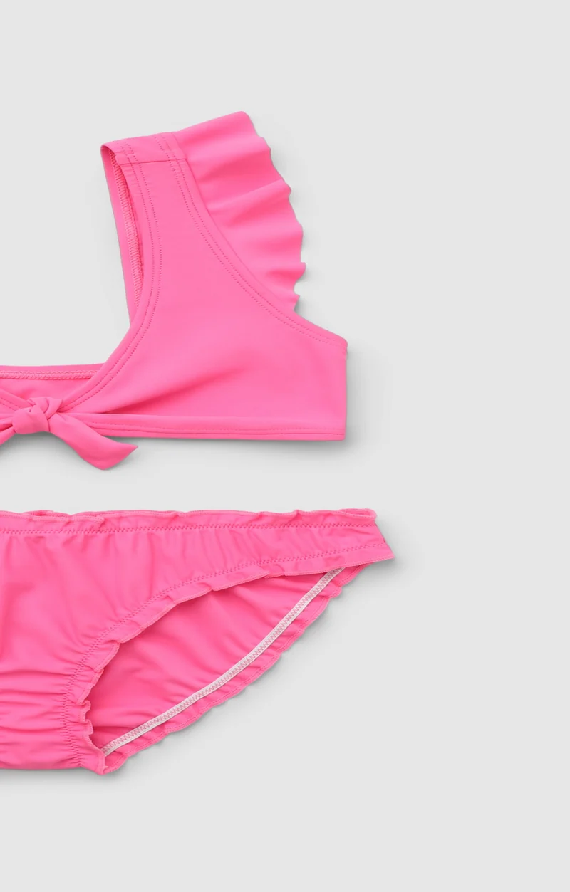 Bikini con volant e fiocco