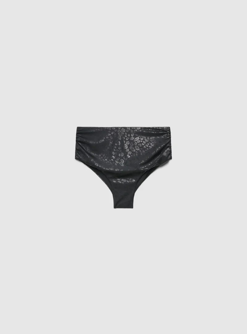 Slip bikini vita alta contenitivo animalier