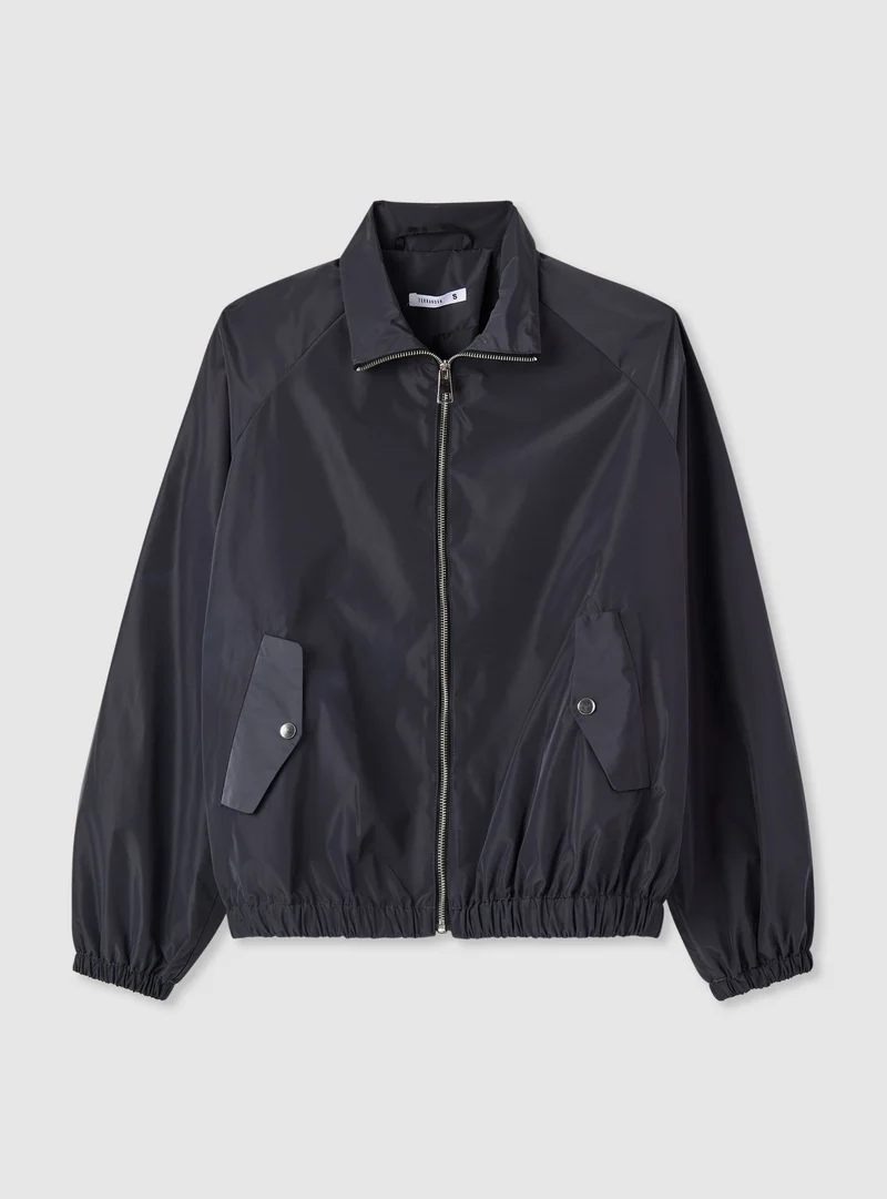 Bomber con collo alto e zip