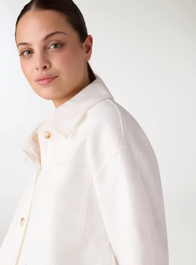 Shacket con ricamo sangallo