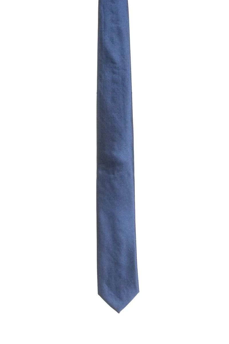 Cravatta Andrea Franceschi Diamond Texture Silk 7,5 Da Uomo Trama Diamantata Blu Zaffiro In Seta