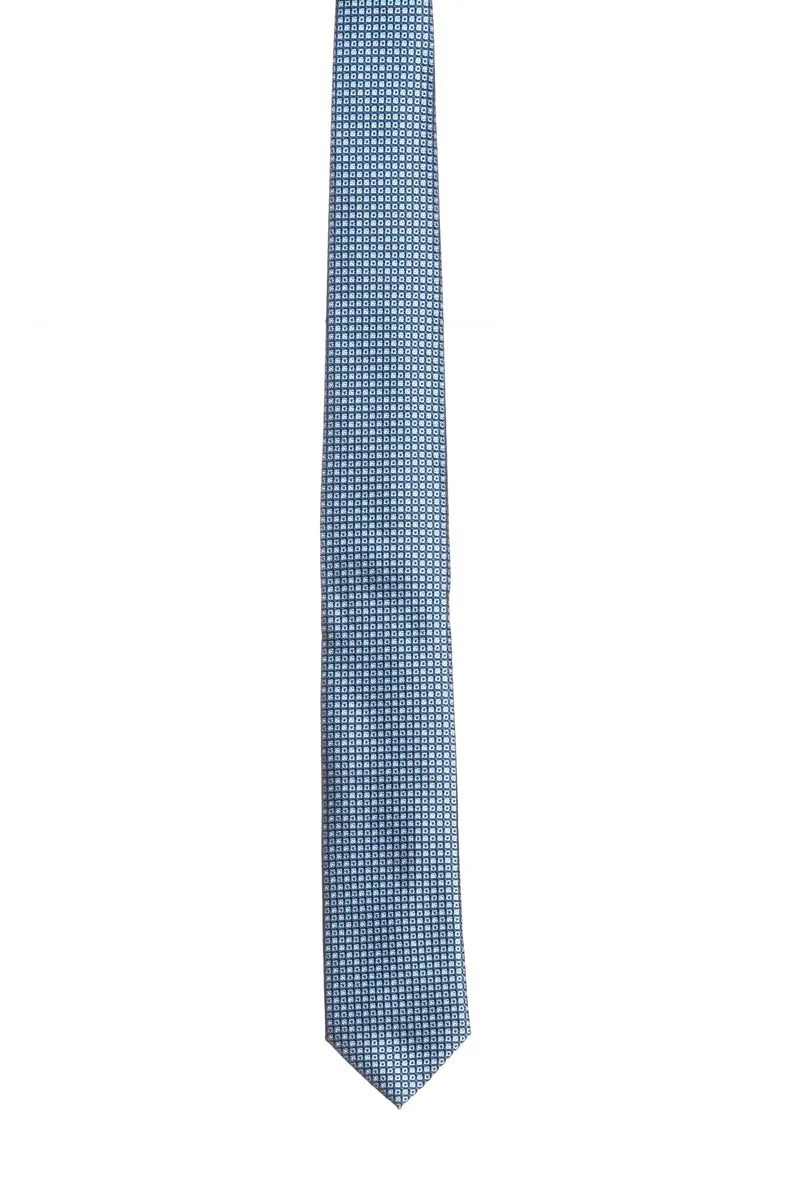 Cravatta Andrea Franceschi Daisy Texture Silk 7,5 Da Uomo Blu Notte Trama Micro Margherite Celeste In Seta