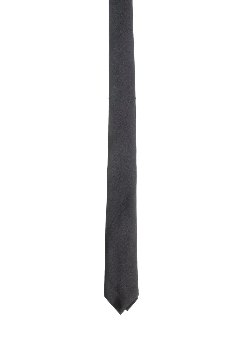 Cravatta Andrea Franceschi Raso Slim Silk 5,5 Da Uomo Nera In Seta
