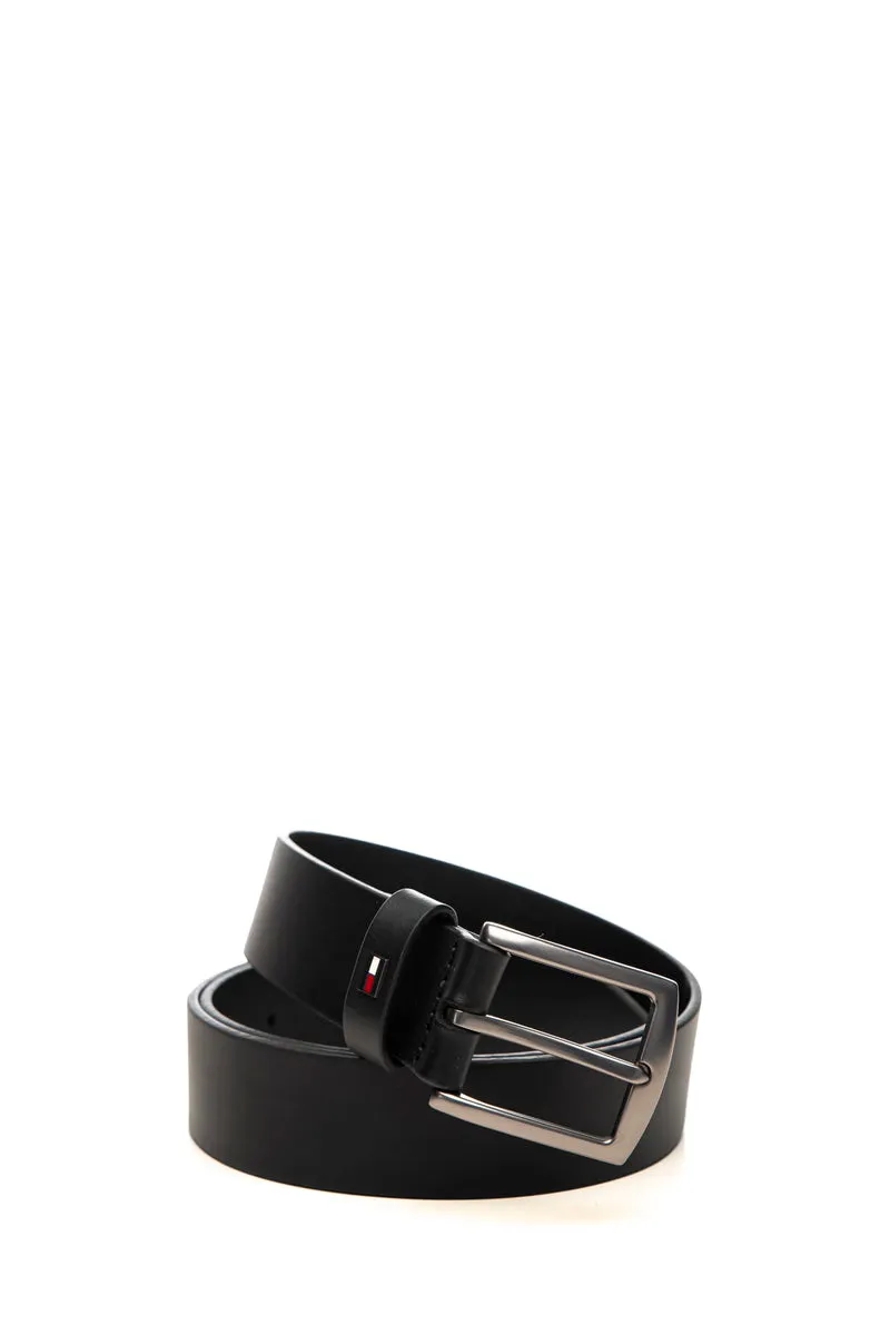 Cintura Tommy Hilfiger Denton Belt 3.5 Ext Da Uomo Nera In Pelle
