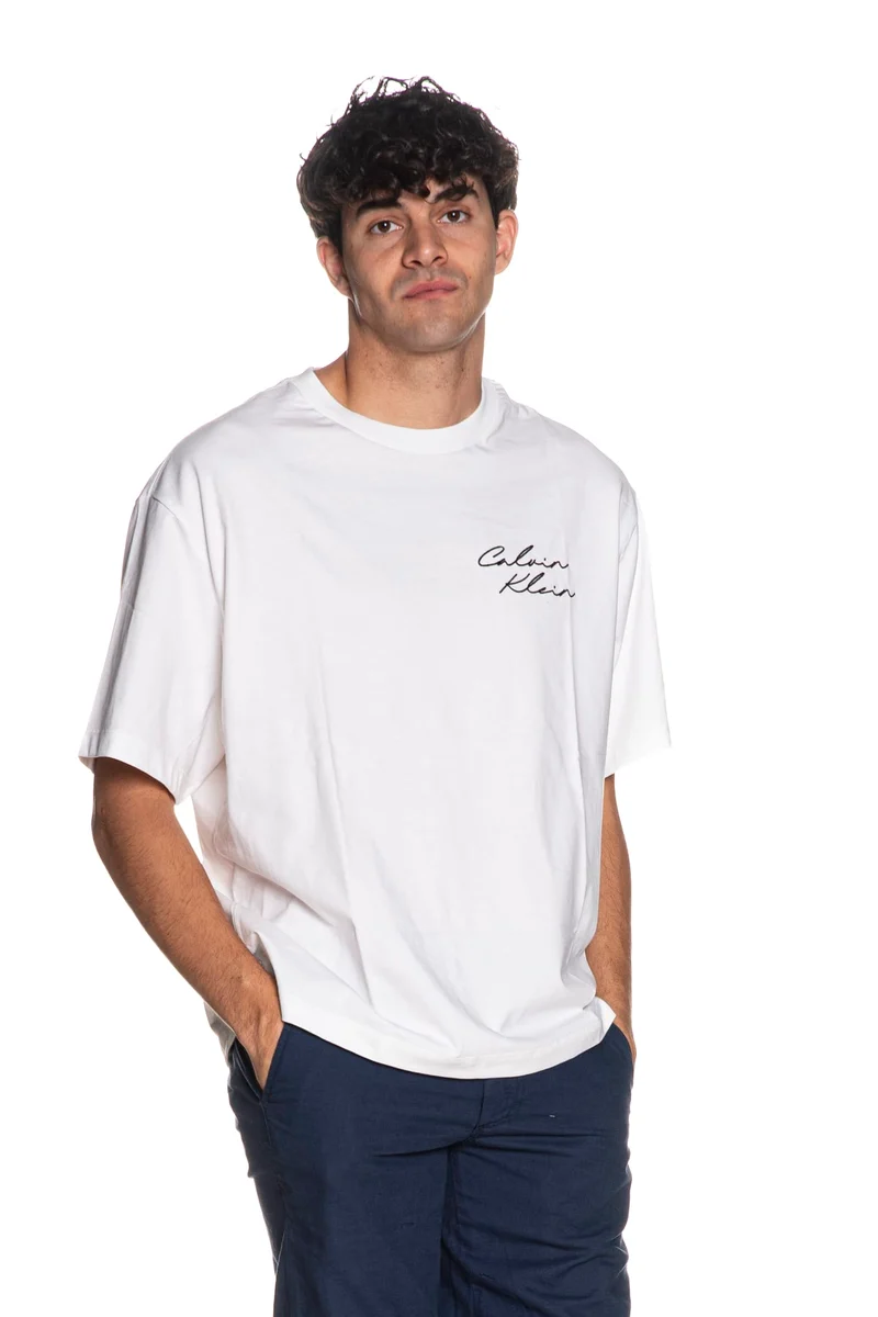T Shirt Calvin Klein April Graphic Seasonal Da Uomo Latte