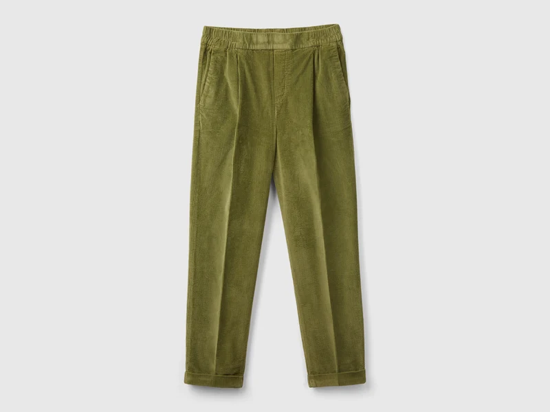 Chino in velluto con vita elasticizzata