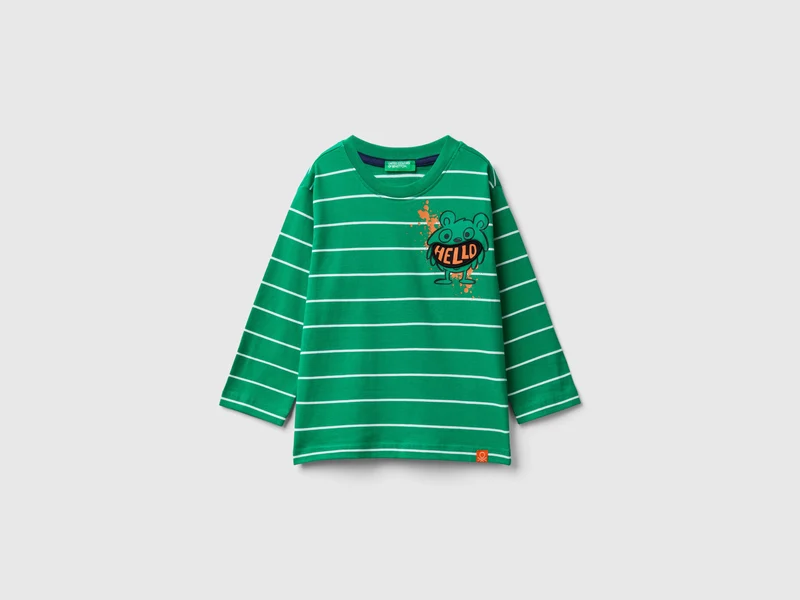 T-shirt a righe con applicazione
