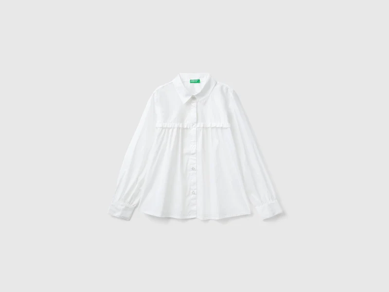 Camicia con rouches sul carré
