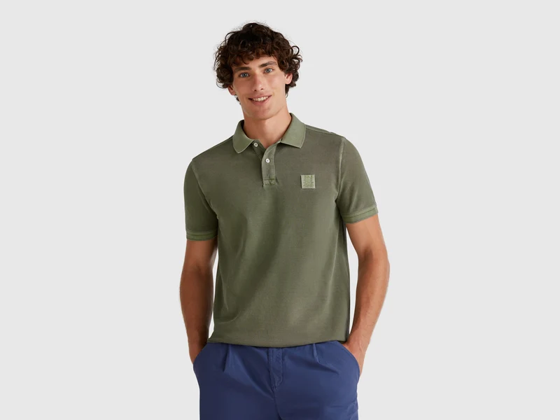 Polo verde militare regular fit