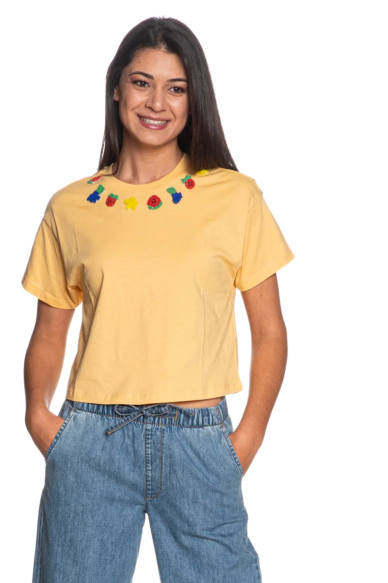 T Shirt Bella Fruit Da Donna Giallo Melone