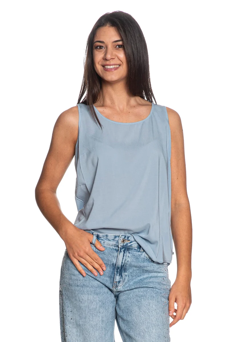 Canotta Ragno Voi Ecosilk Sleeveless Da Donna Celeste Polvere