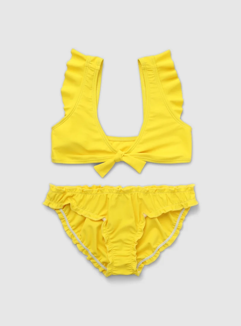 Bikini con volant e fiocco