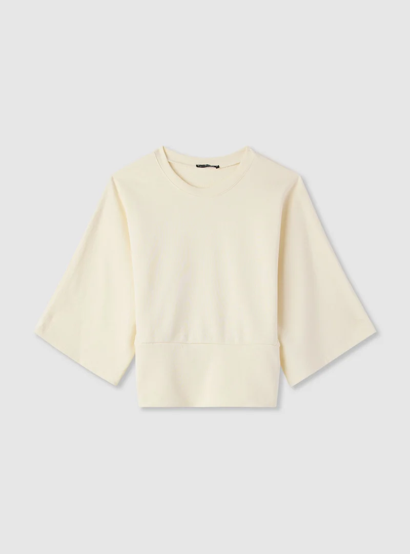 T-shirt over con fascia effetto corsetto