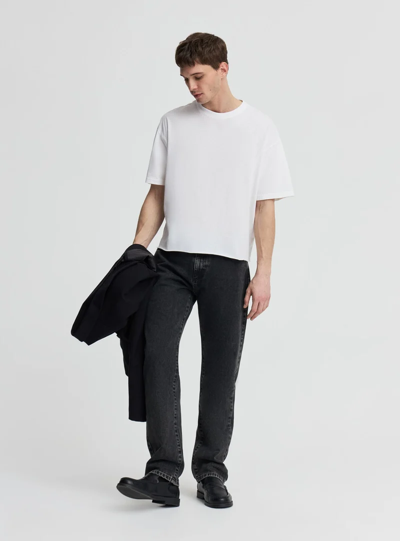 Jeans straight a tinta unita