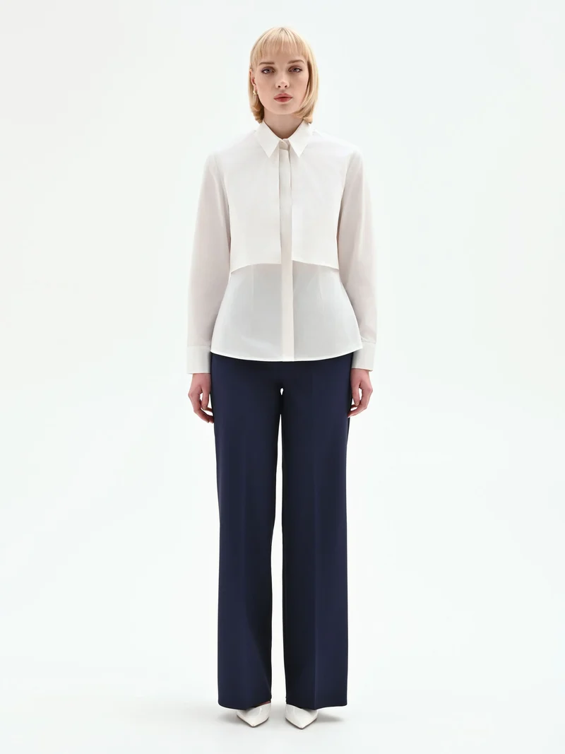 Camicia tre-in-uno bianca in cotone