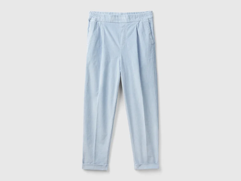 Chino in velluto con vita elasticizzata