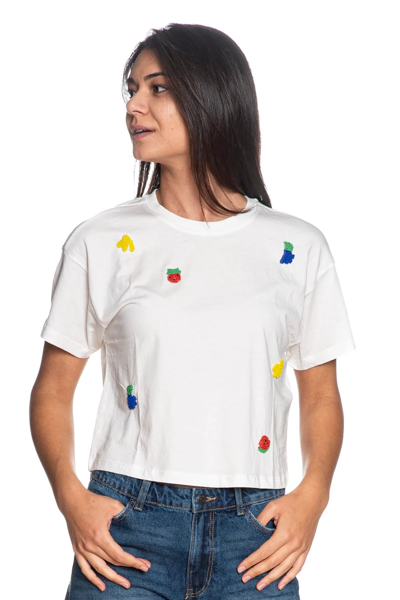T Shirt Bella Fruit Da Donna Bianca