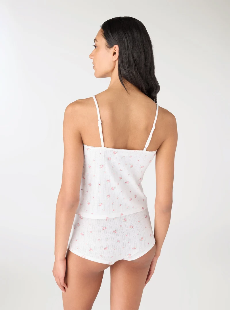 set pigiama crop a fiori