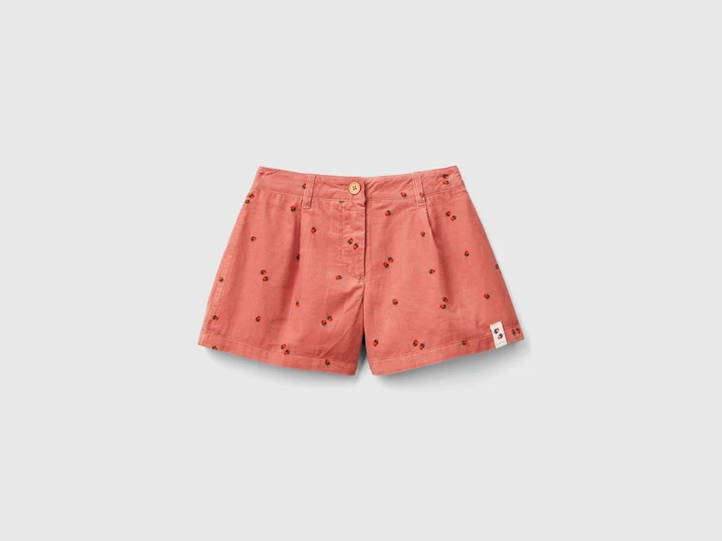 Pantaloni in velluto con stampa rose