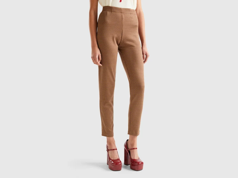 Pantaloni aderenti pied de poule