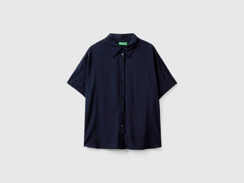 Camicia a manica corta in viscosa