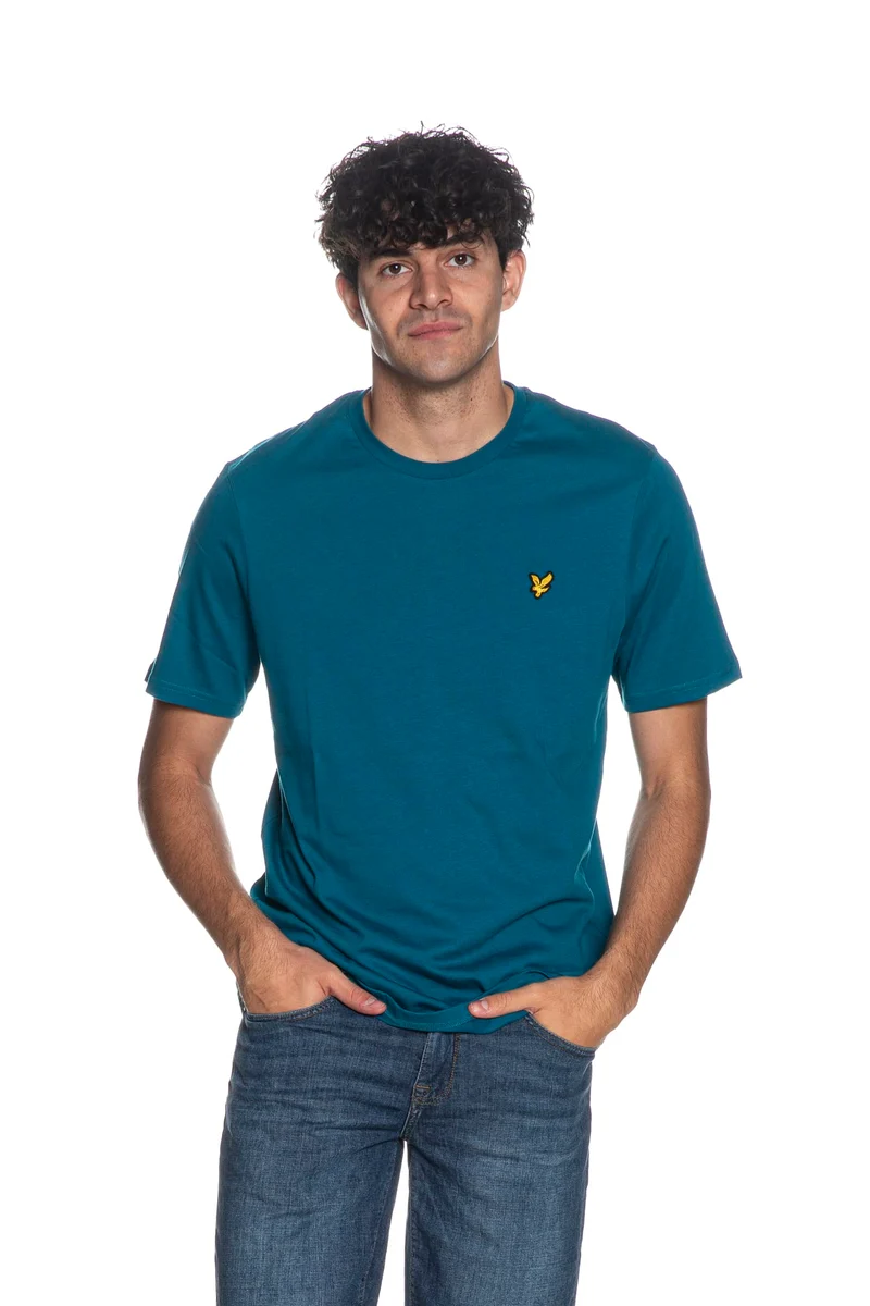 T Shirt Lyle & Scott Plain Ss Da Uomo Blu Ottanio