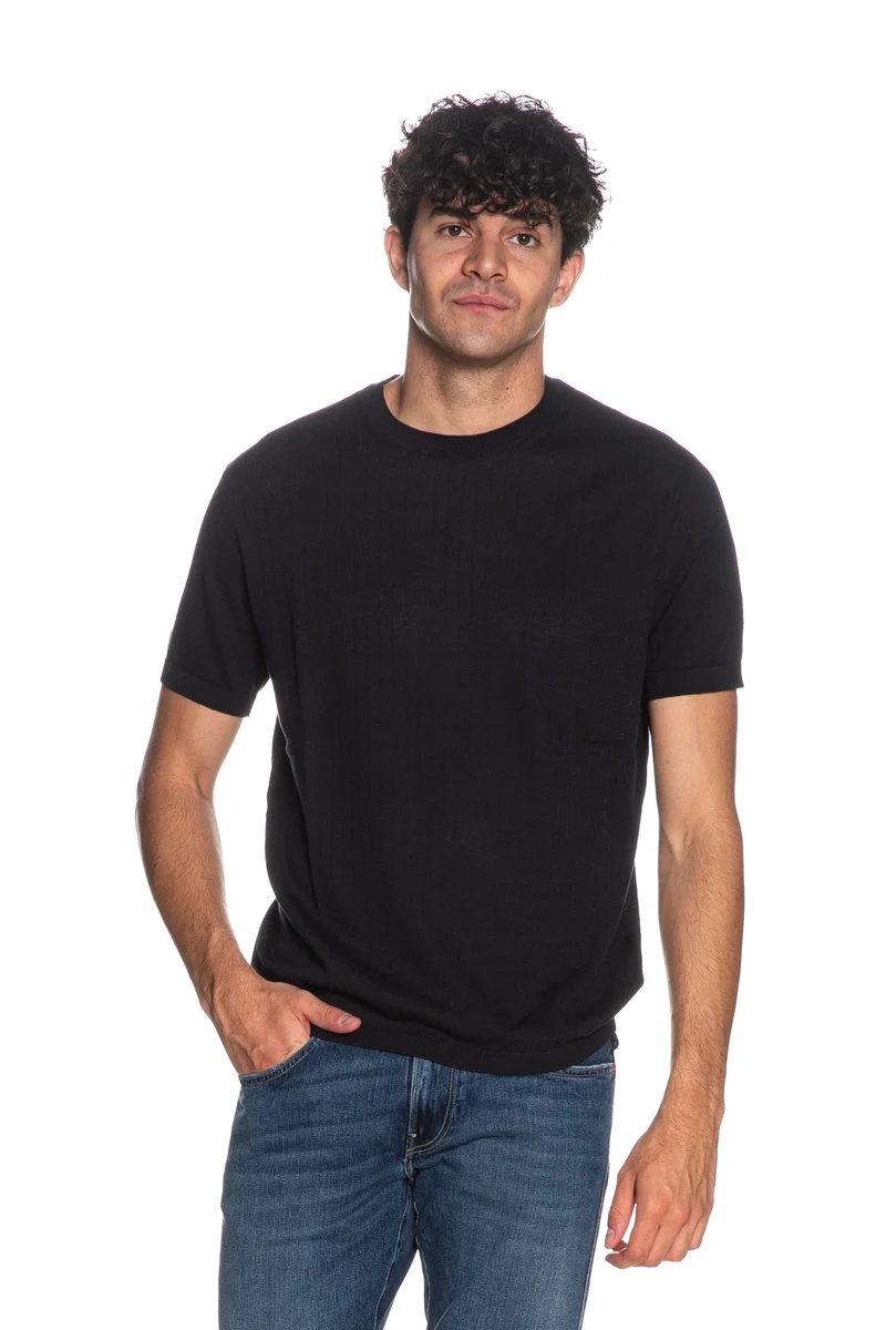 Maglia Armani Exchange Braided Twig Da Uomo Blu Notte