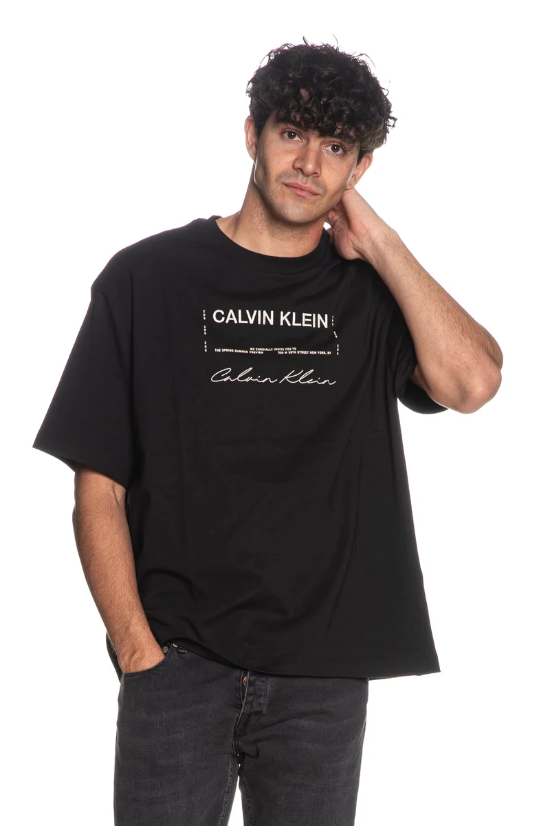 T Shirt Calvin Klein April Graphic Seasonal Da Uomo Nera