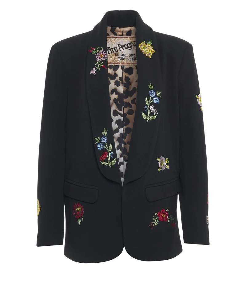 Blazer con applicazioni di strass