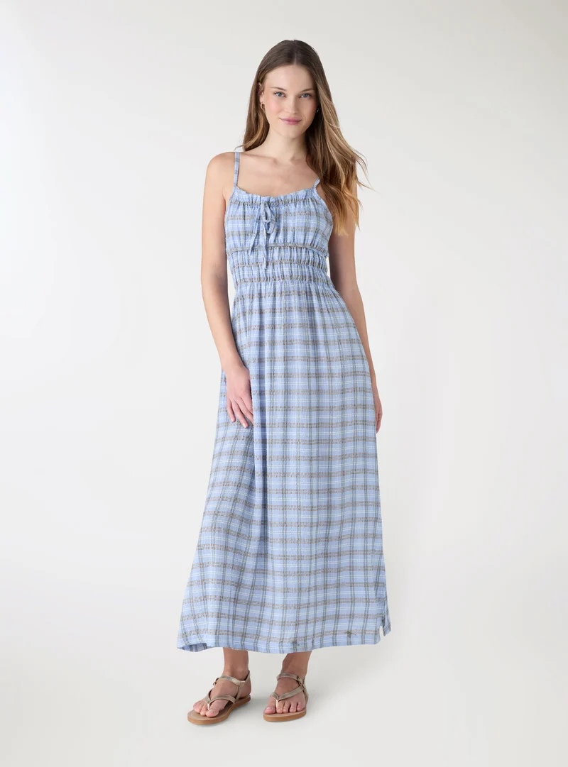 Vestito lungo a quadri