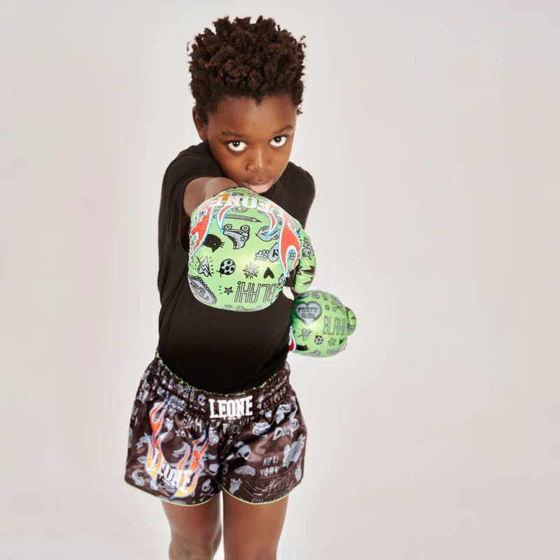 Pantaloncini Leone per Kick e Thai da bambini Flames
