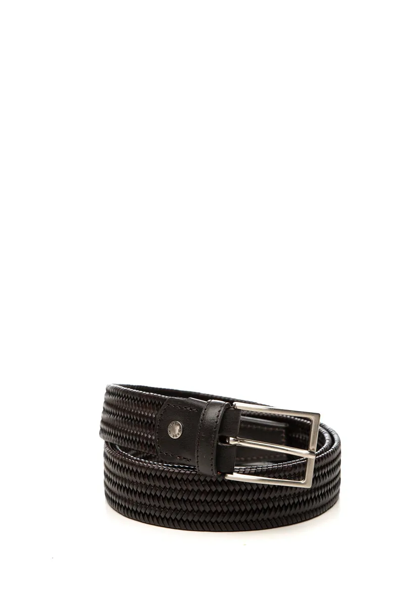 Cintura Marco Celli Stretch Da Uomo Marrone In Trama Elastica