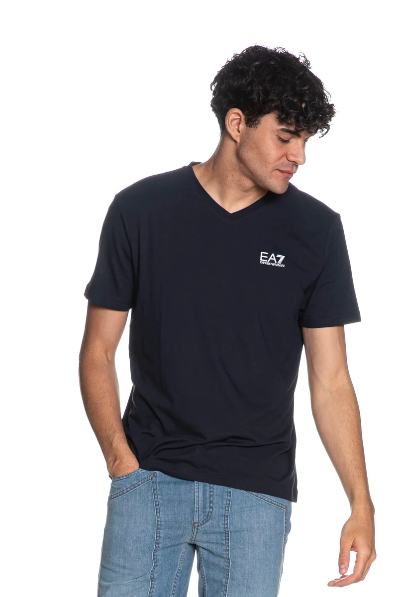 T Shirt Ea7 Train Core V Da Uomo Blu Notte