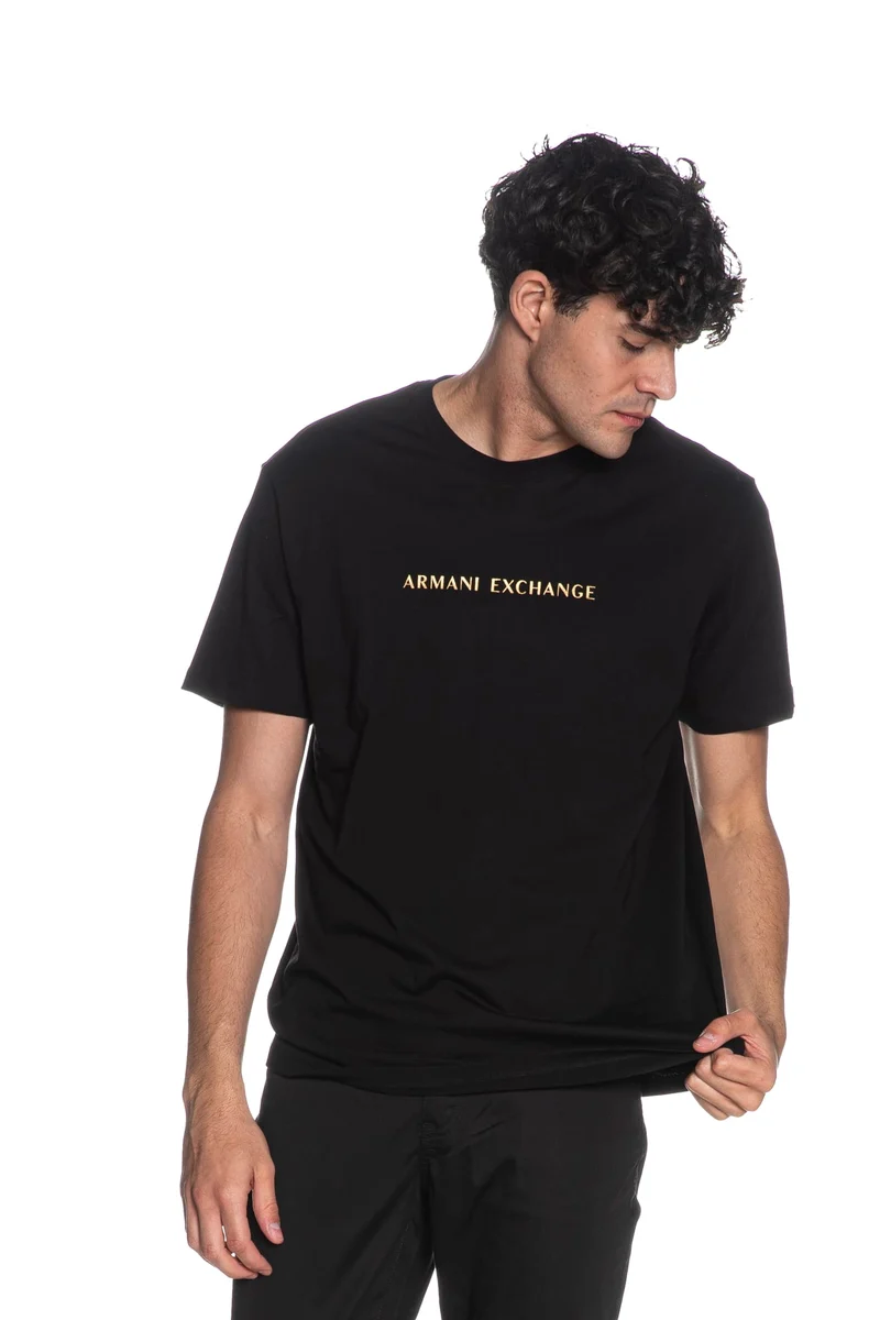 T Shirt Armani Exchange Golden Lg Da Uomo Nera