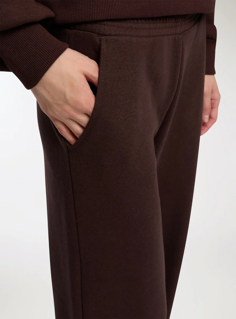 Pantaloni tuta wide leg tinta unita