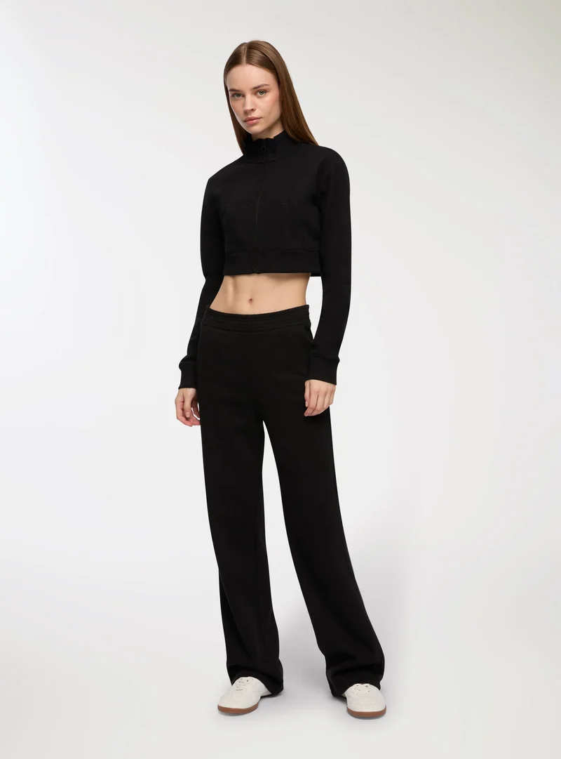 Pantaloni tuta wide leg tinta unita