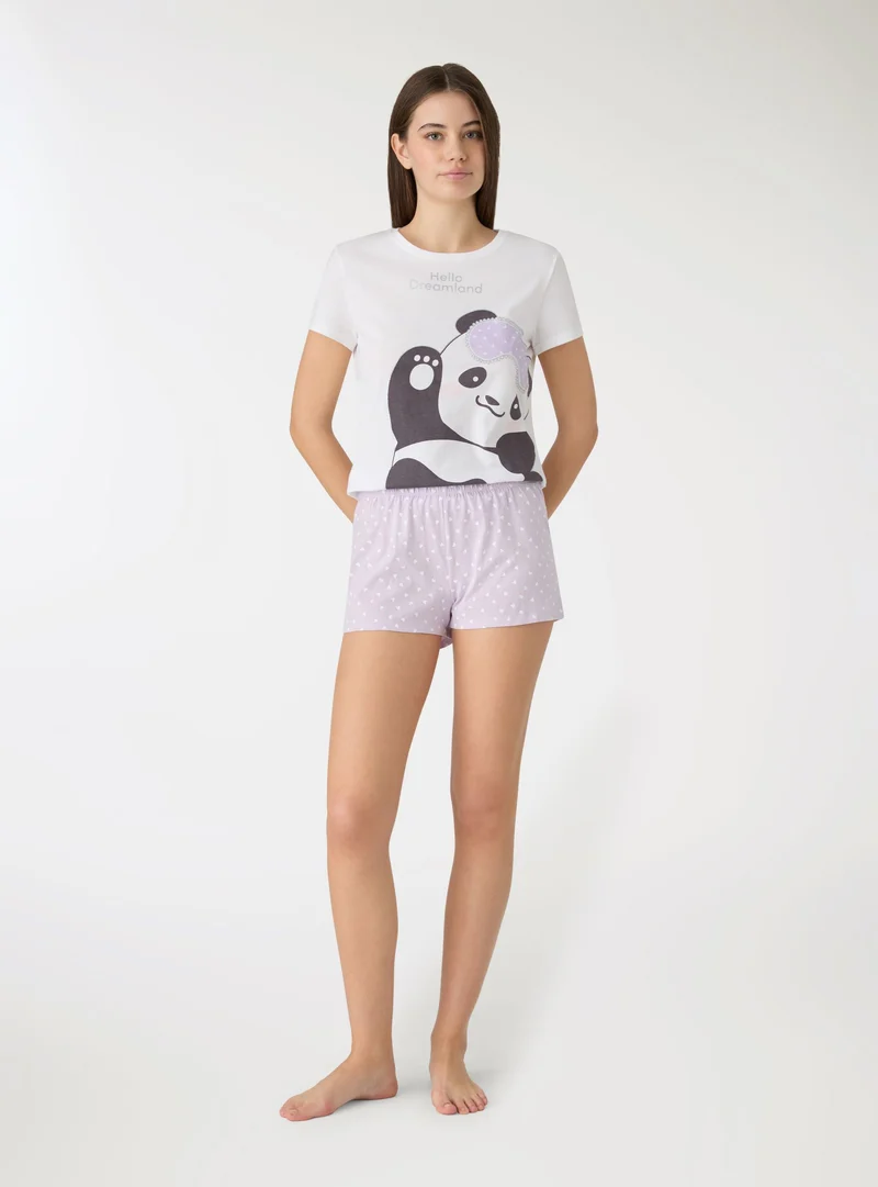 Set pigiama con stampa panda