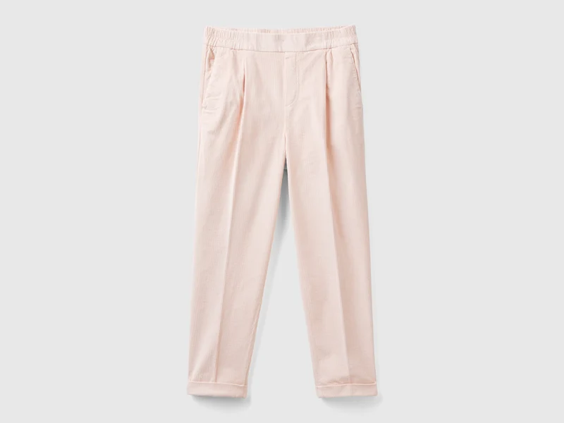 Chino in velluto con vita elasticizzata